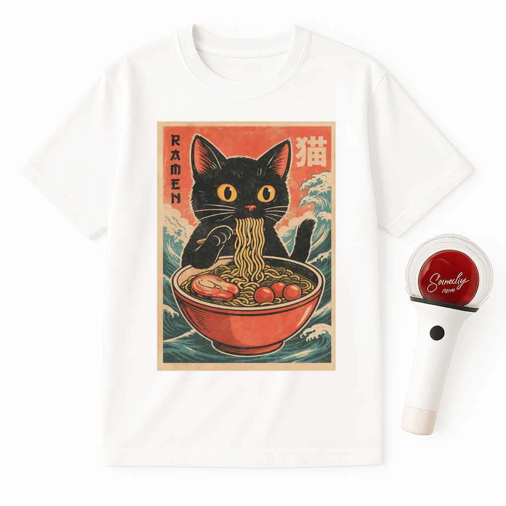 BLACK CAT RAMEN BOWL UNISEX T-SHIRT