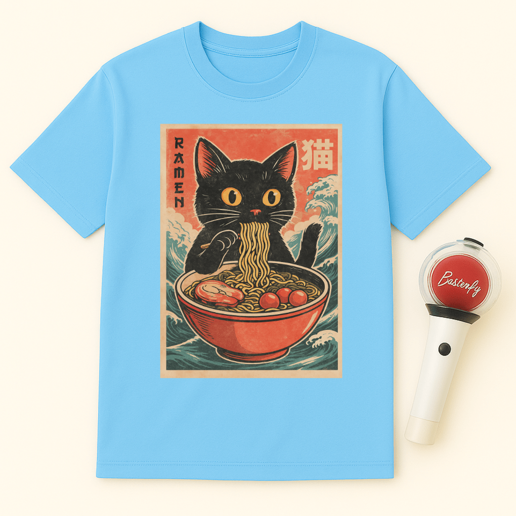 BLACK CAT RAMEN BOWL UNISEX T-SHIRT