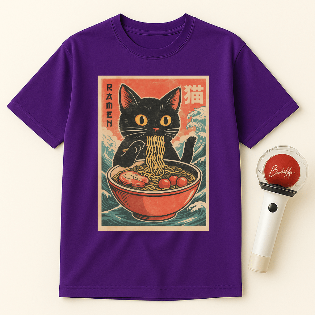 BLACK CAT RAMEN BOWL UNISEX T-SHIRT