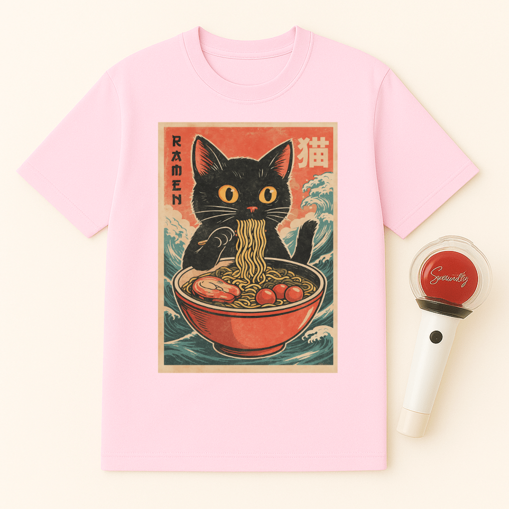 BLACK CAT RAMEN BOWL UNISEX T-SHIRT