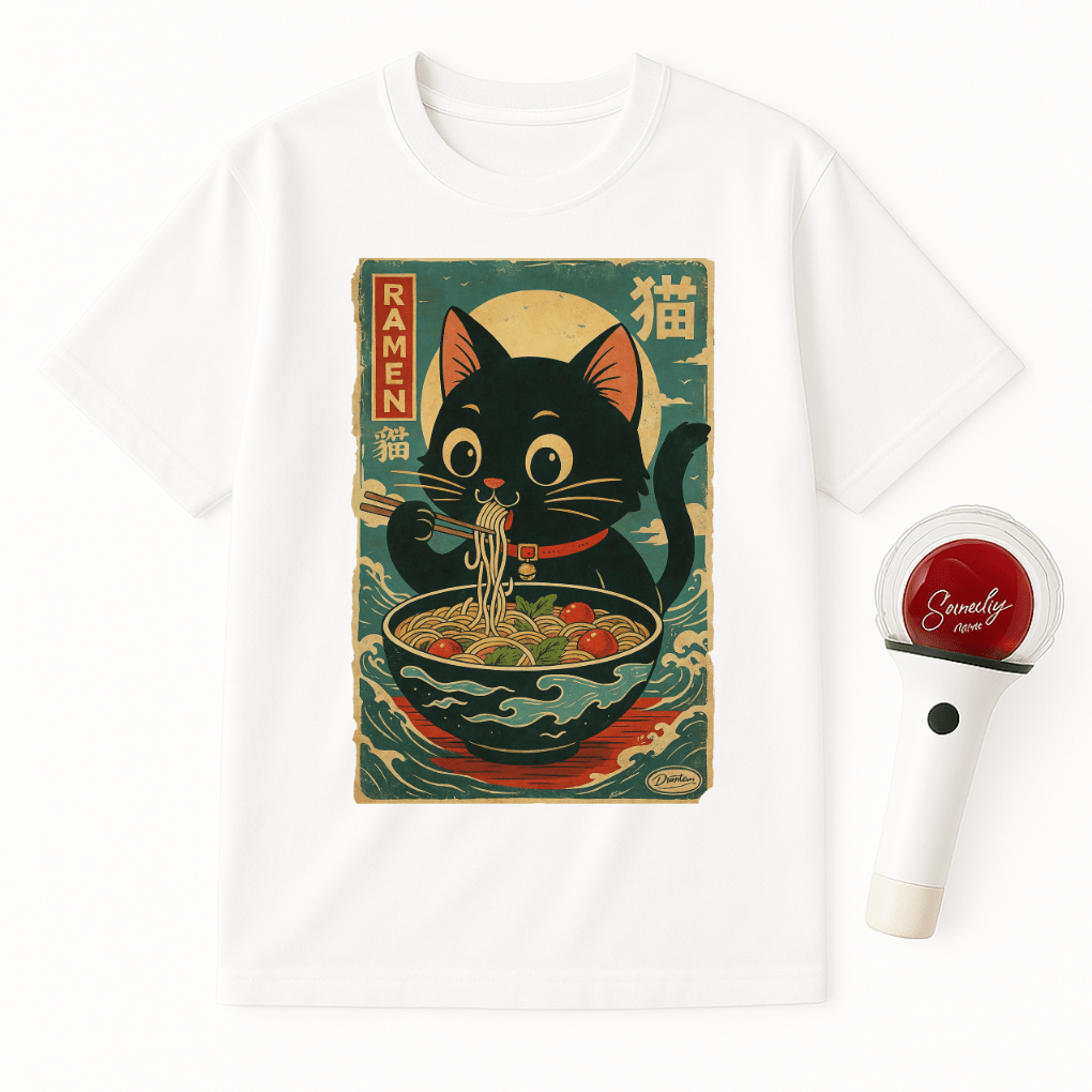 CAT RAMEN JAPANESE ART UNISEX T-SHIRT