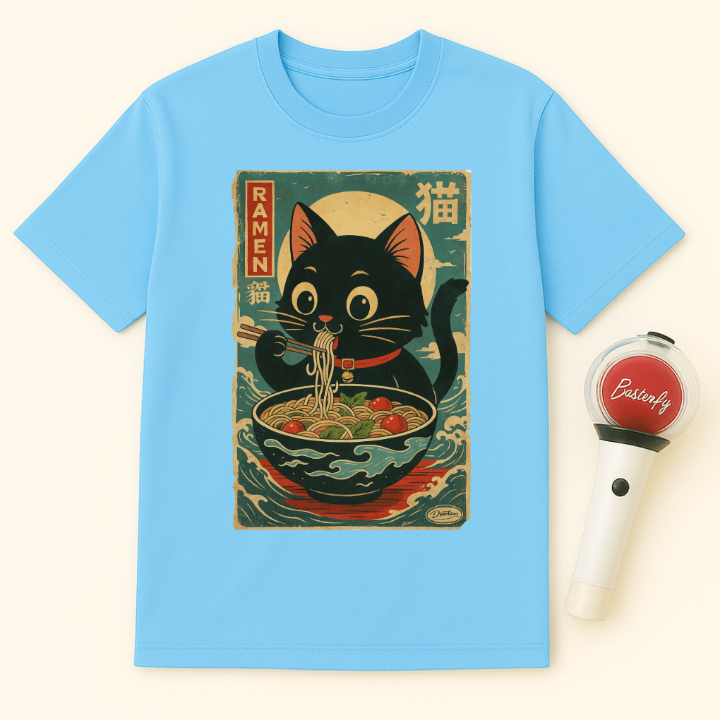 CAT RAMEN JAPANESE ART UNISEX T-SHIRT