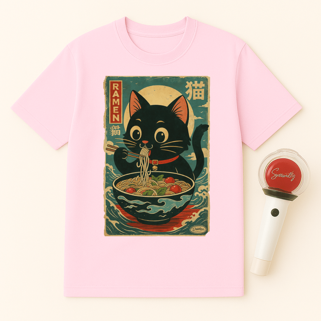 CAT RAMEN JAPANESE ART UNISEX T-SHIRT