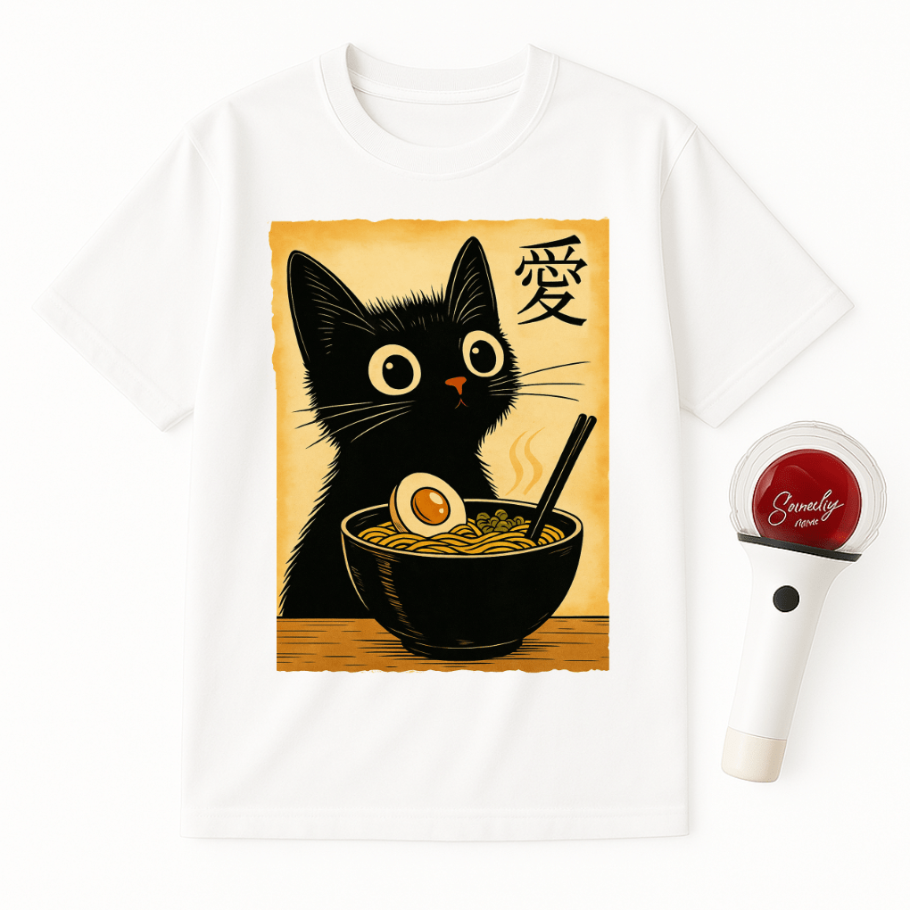 BLACK CAT RAMEN BOWL UNISEX T-SHIRT