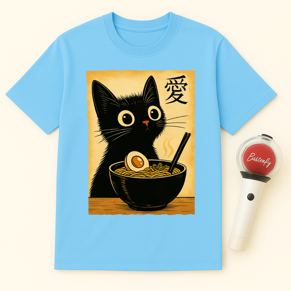 BLACK CAT RAMEN BOWL UNISEX T-SHIRT