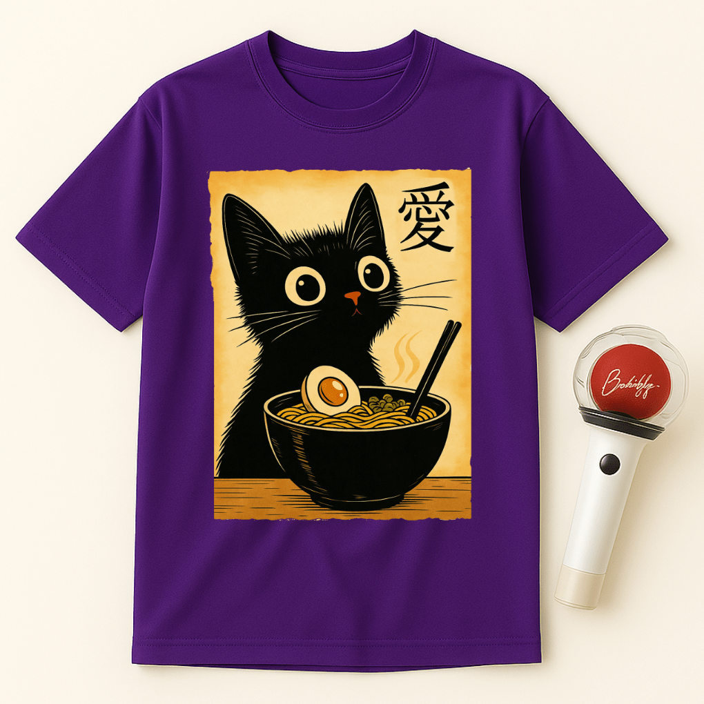 BLACK CAT RAMEN BOWL UNISEX T-SHIRT