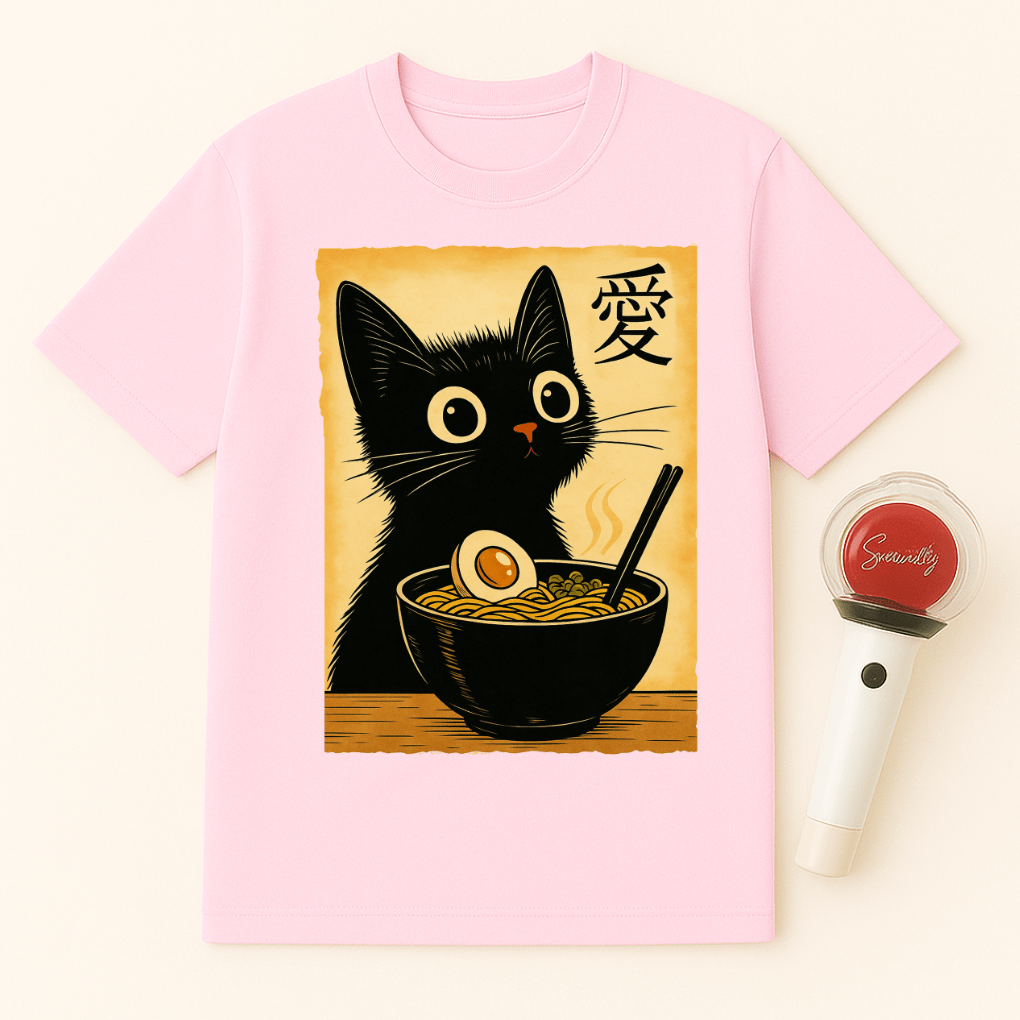 BLACK CAT RAMEN BOWL UNISEX T-SHIRT