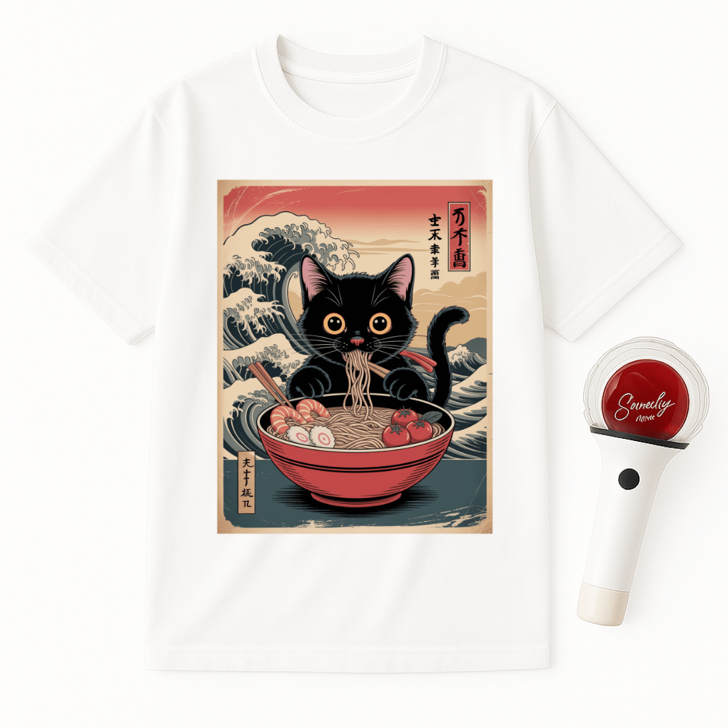 BLACK CAT RAMEN UNISEX T-SHIRT