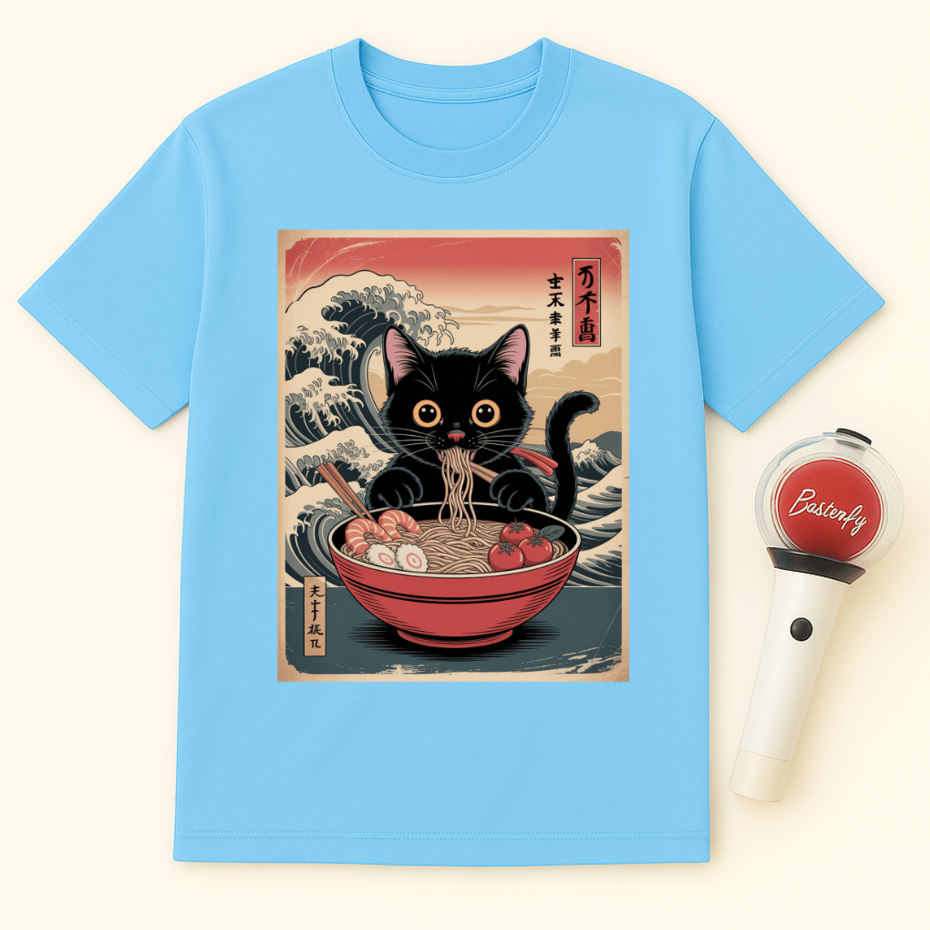 BLACK CAT RAMEN UNISEX T-SHIRT
