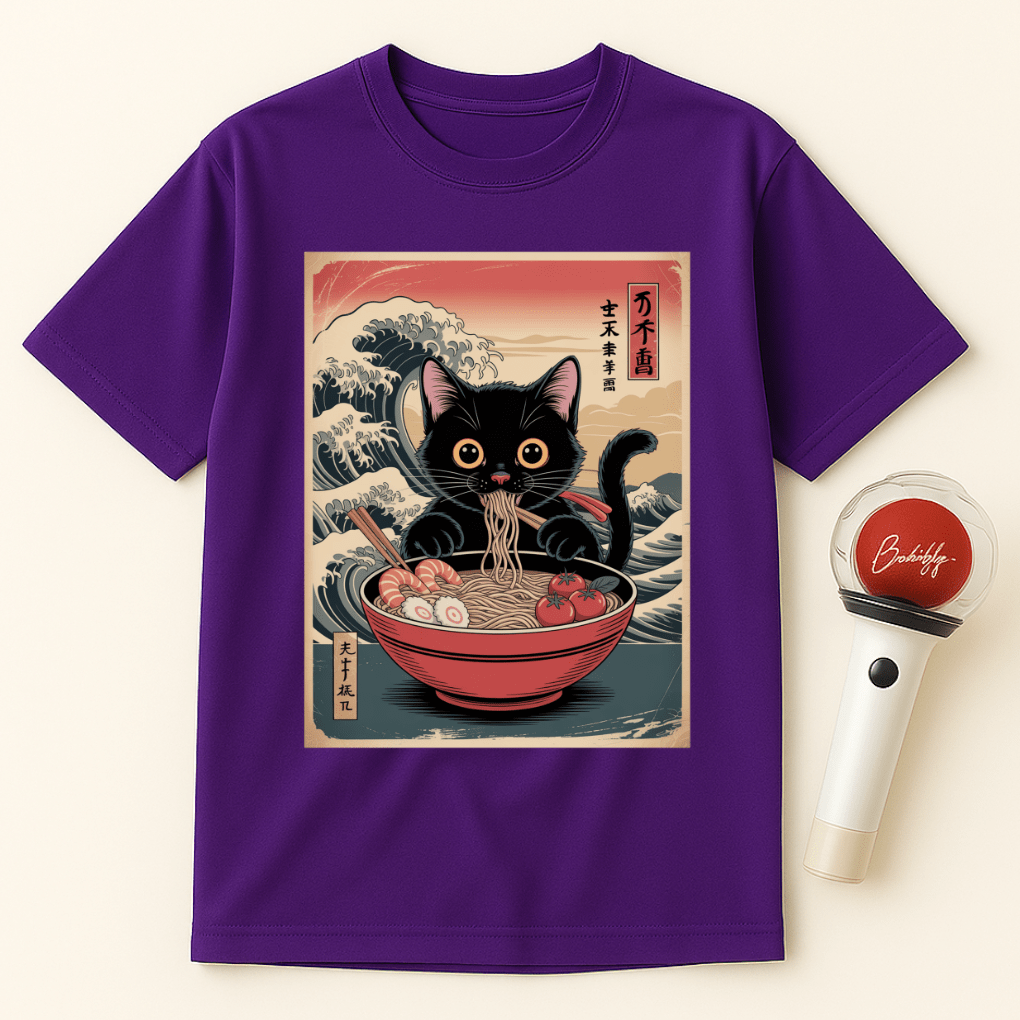 BLACK CAT RAMEN UNISEX T-SHIRT