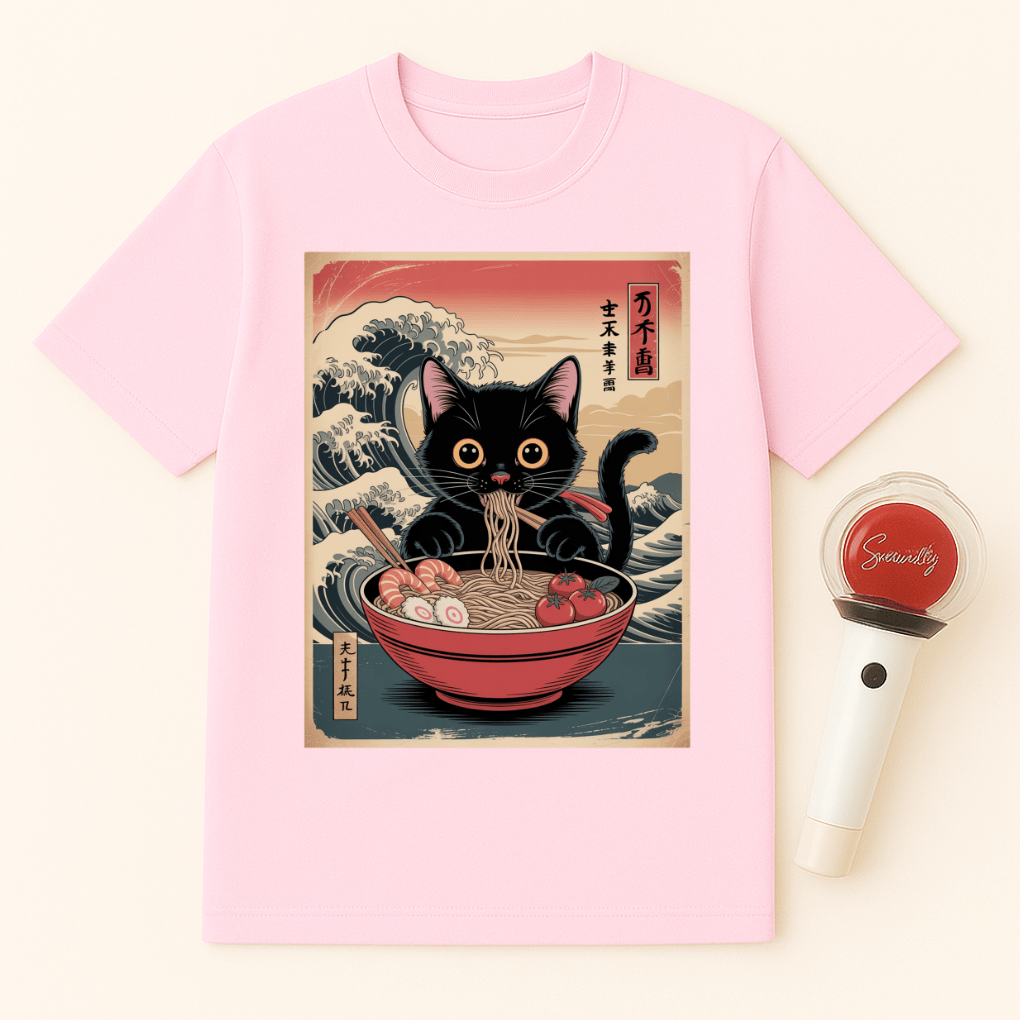 BLACK CAT RAMEN UNISEX T-SHIRT