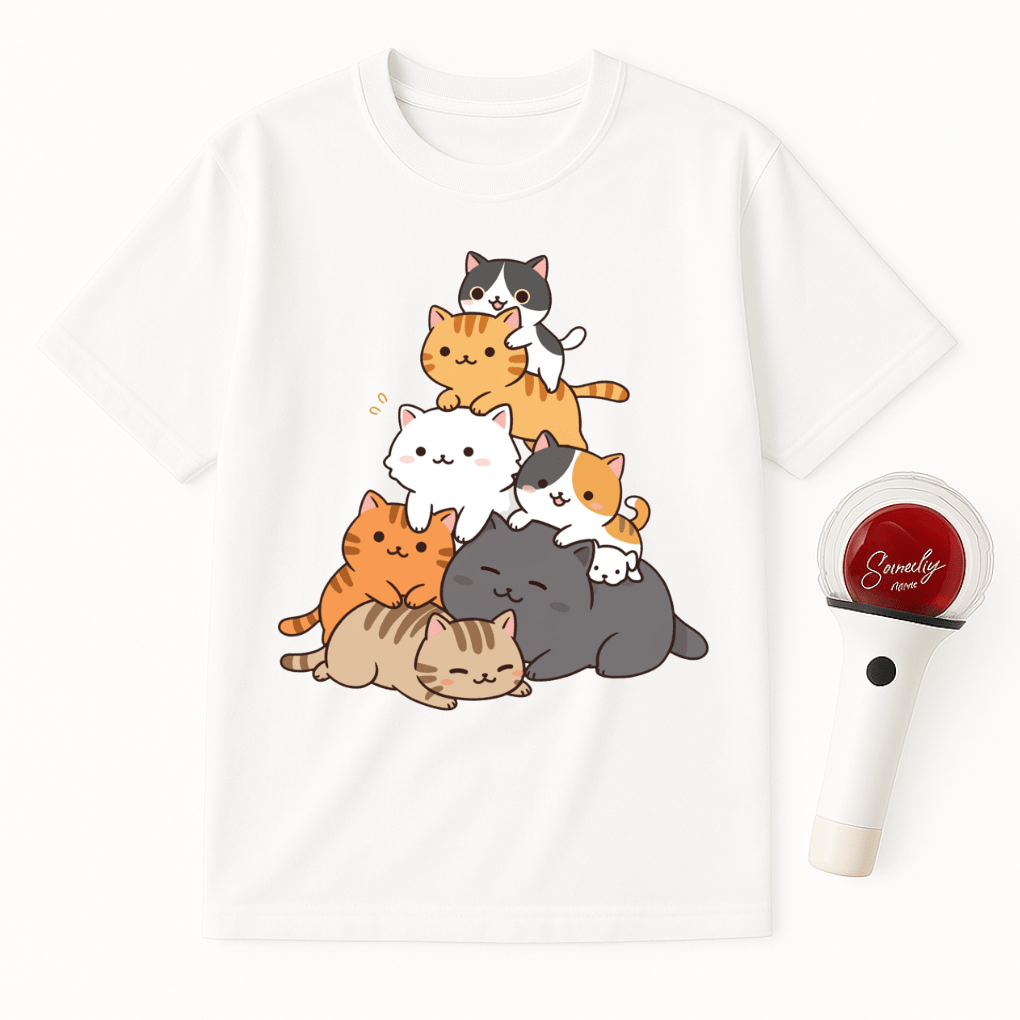 CAT TOWER OF KITTENS UNISEX T-SHIRT