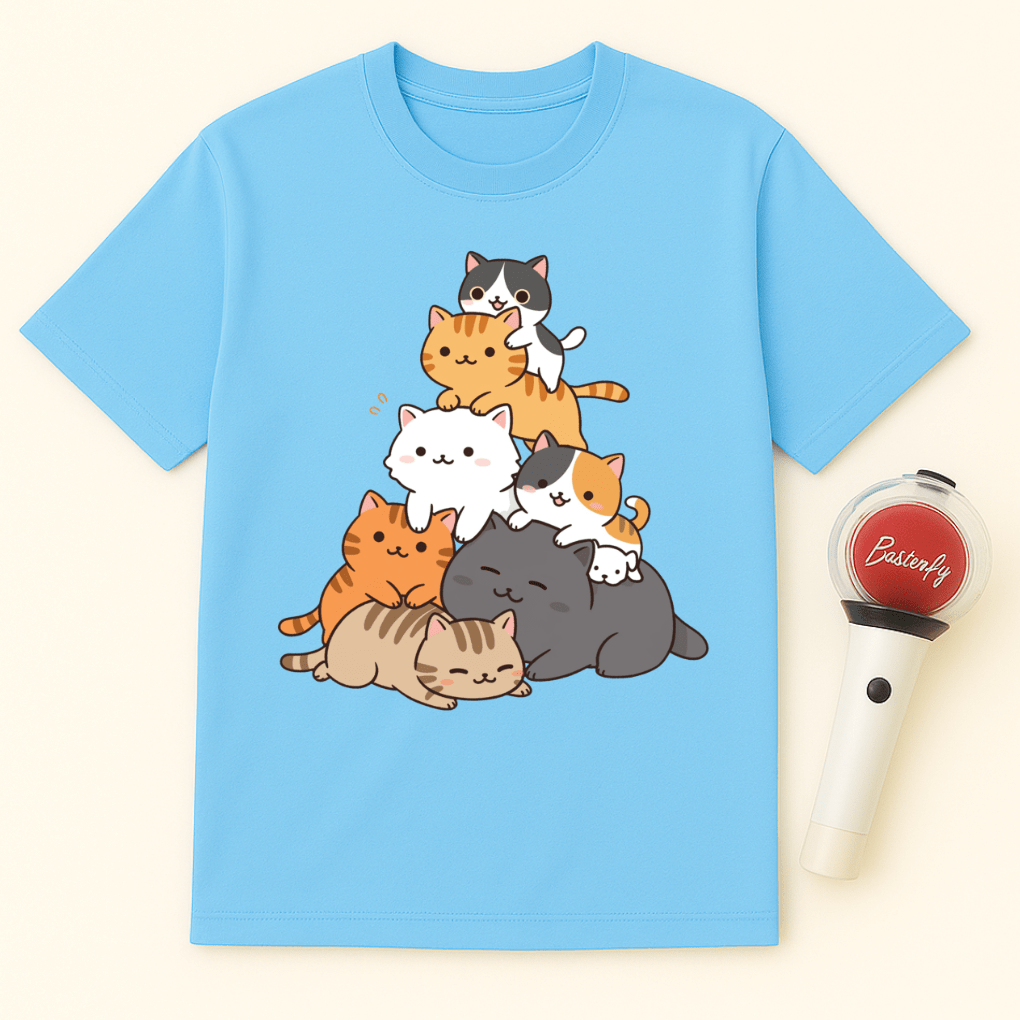 CAT TOWER OF KITTENS UNISEX T-SHIRT