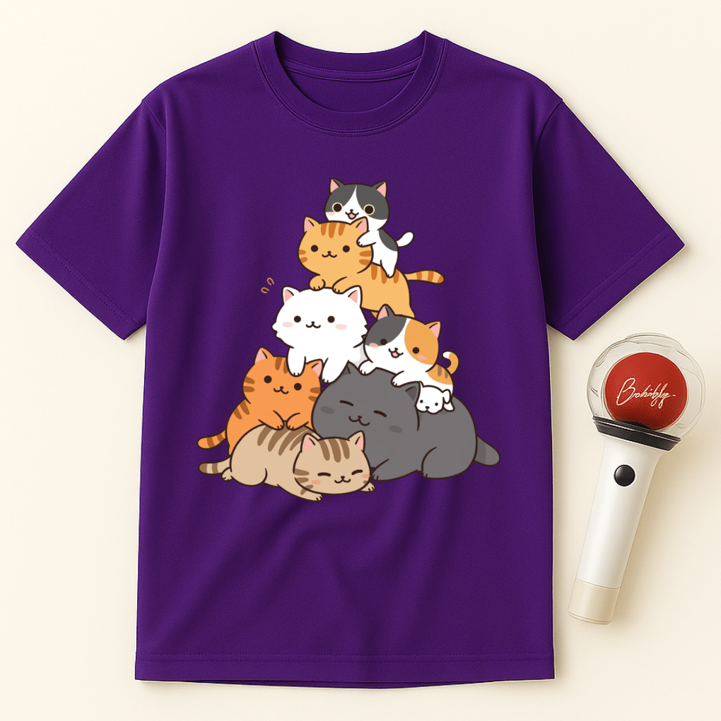 CAT TOWER OF KITTENS UNISEX T-SHIRT