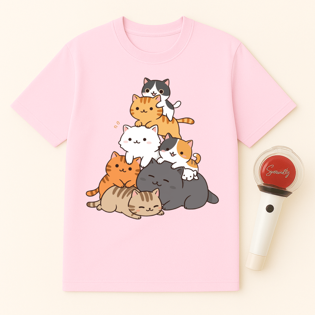 CAT TOWER OF KITTENS UNISEX T-SHIRT