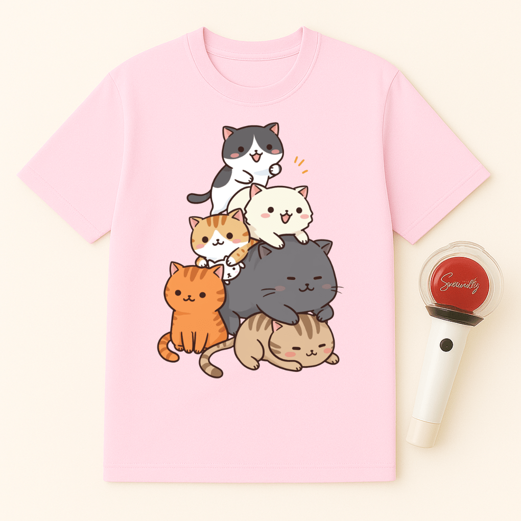 STACK OF CATS UNISEX T-SHIRT