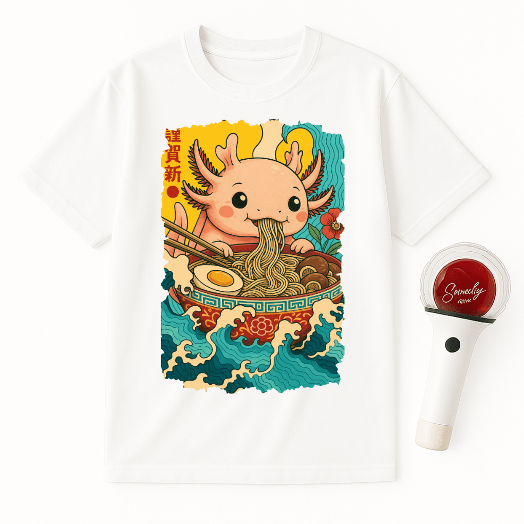 WAVES AXOLOTL NOODLE UNISEX T-SHIRT