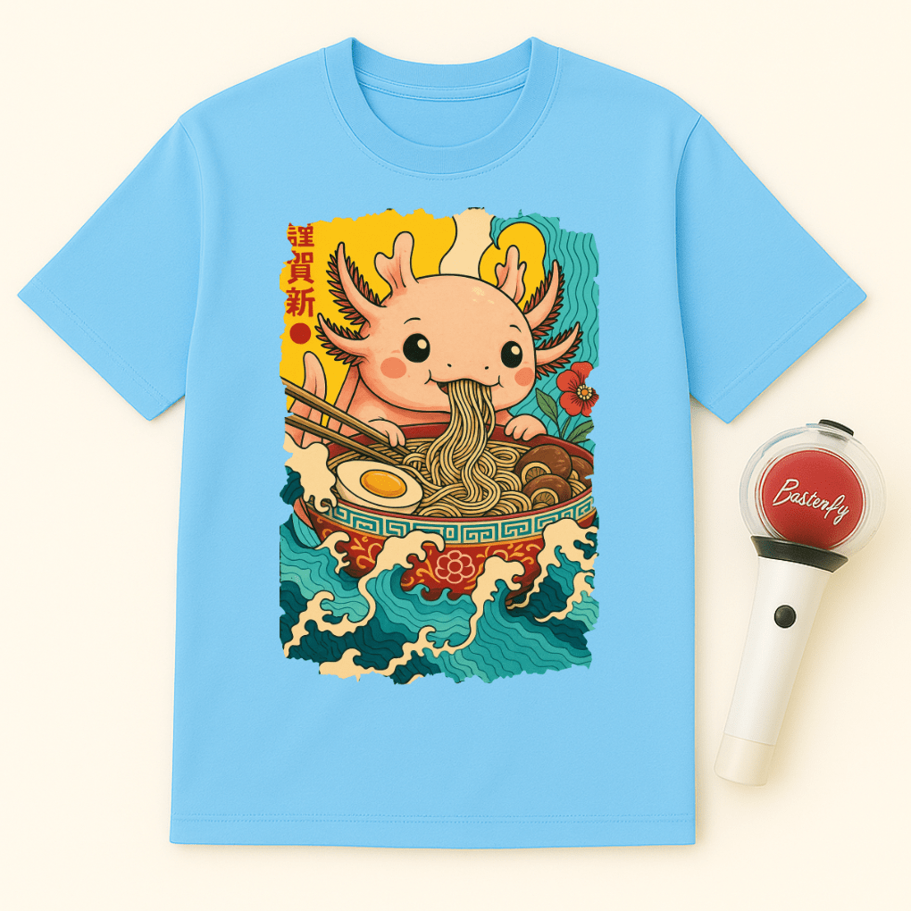 WAVES AXOLOTL NOODLE UNISEX T-SHIRT
