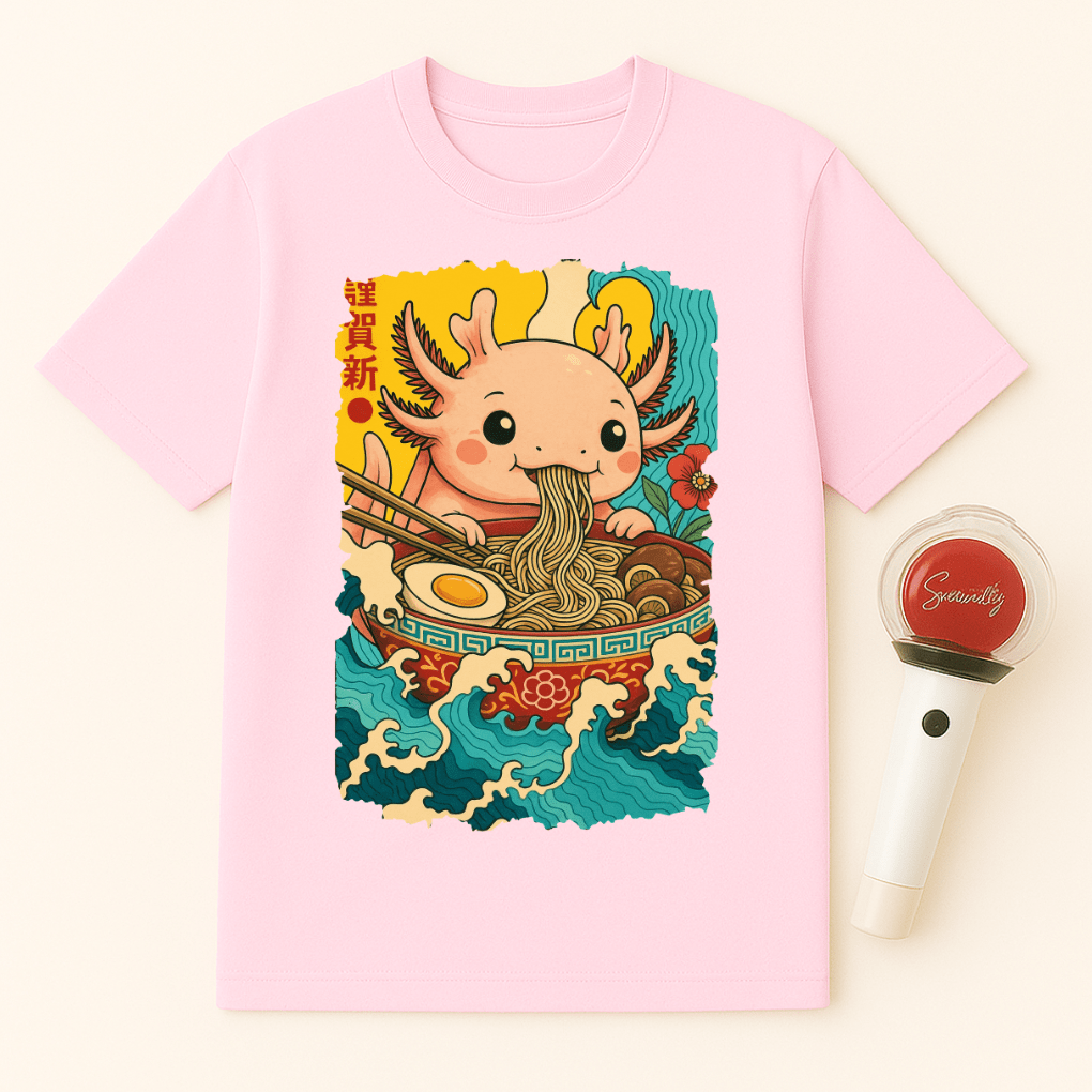 WAVES AXOLOTL NOODLE UNISEX T-SHIRT
