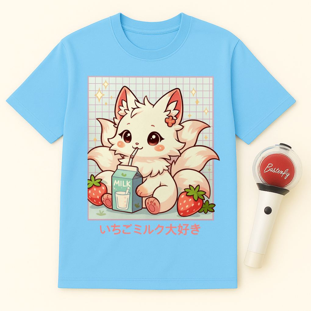 STRAWBERRY MILK KITSUNE FOX UNISEX T-SHIRT