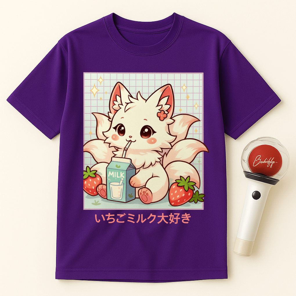 STRAWBERRY MILK KITSUNE FOX UNISEX T-SHIRT
