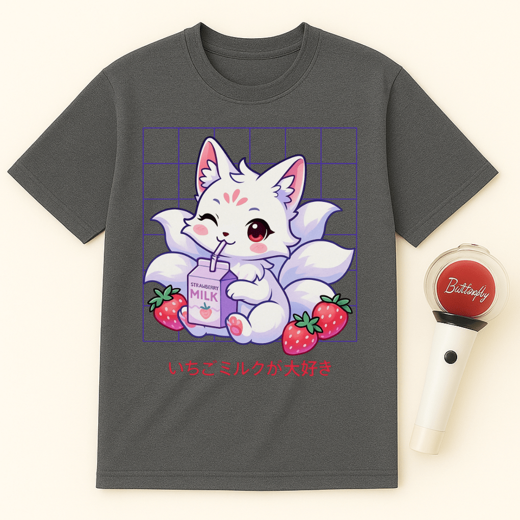 STRAWBERRY MILK KITSUNE FOX UNISEX T-SHIRT
