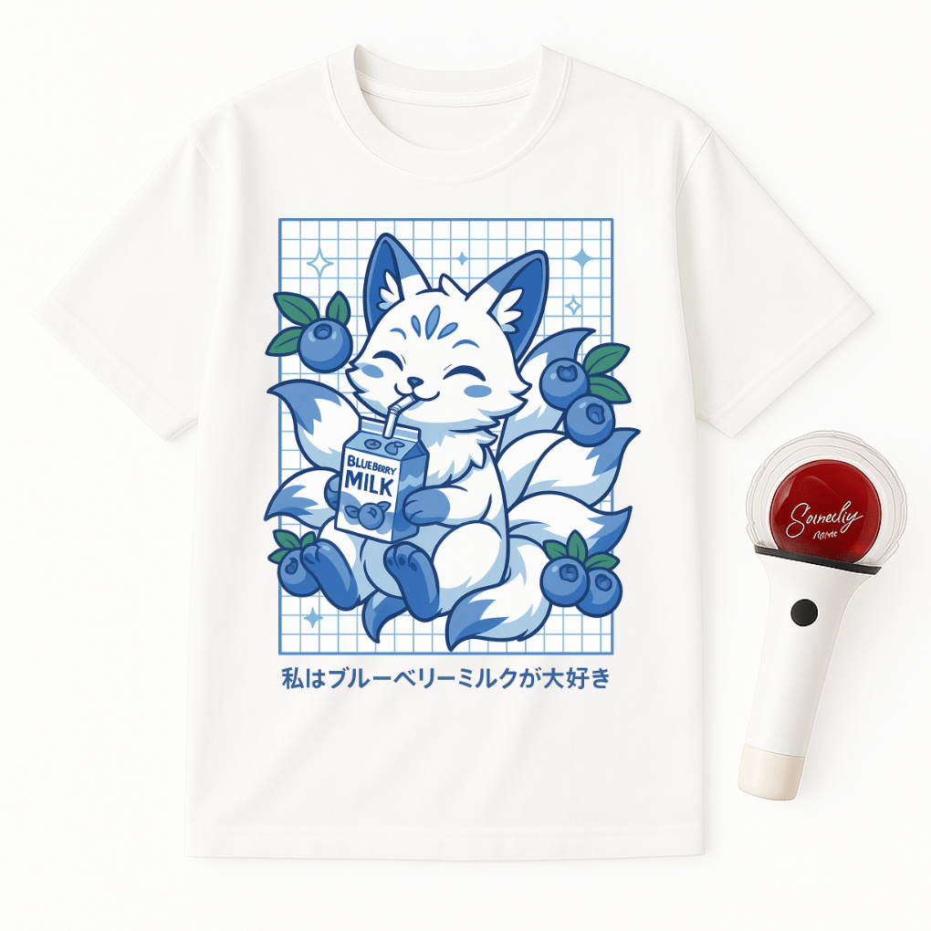 BLUEBERRY MILK KITSUNE FOX UNISEX T-SHIRT