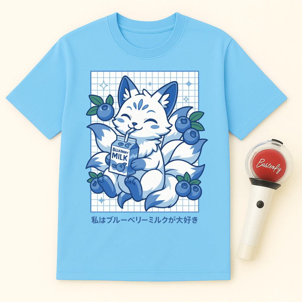 BLUEBERRY MILK KITSUNE FOX UNISEX T-SHIRT