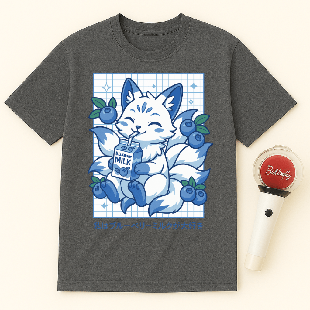 BLUEBERRY MILK KITSUNE FOX UNISEX T-SHIRT