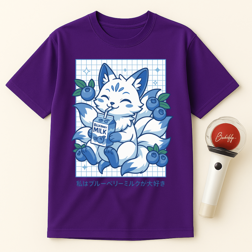BLUEBERRY MILK KITSUNE FOX UNISEX T-SHIRT