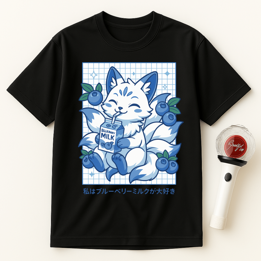 BLUEBERRY MILK KITSUNE FOX UNISEX T-SHIRT