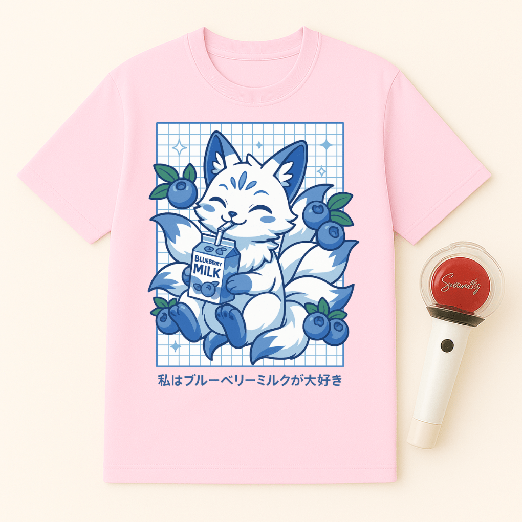 BLUEBERRY MILK KITSUNE FOX UNISEX T-SHIRT