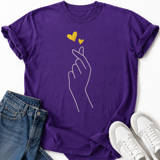 GELBES FINGERHERZ T-SHIRT
