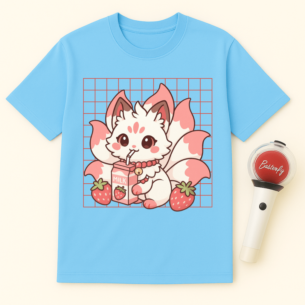 STRAWBERRY MILK KITSUNE FOX UNISEX T-SHIRT