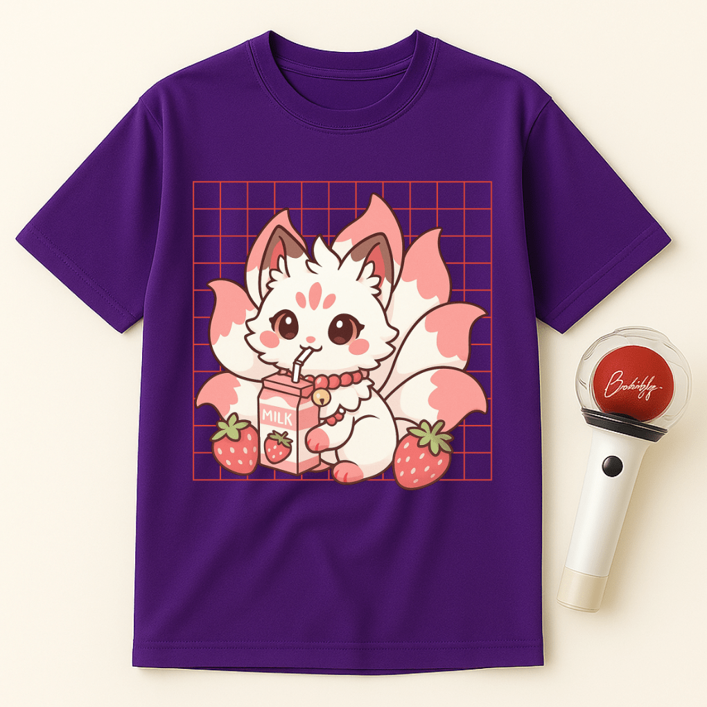 STRAWBERRY MILK KITSUNE FOX UNISEX T-SHIRT