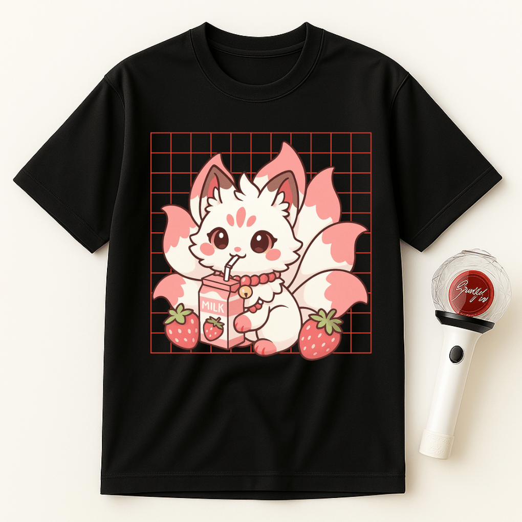 STRAWBERRY MILK KITSUNE FOX UNISEX T-SHIRT