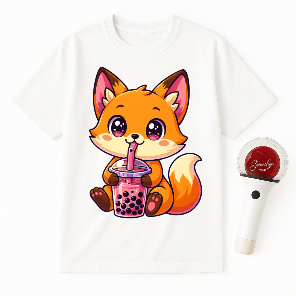 KAWAII FOX BOBA UNISEX T-SHIRT