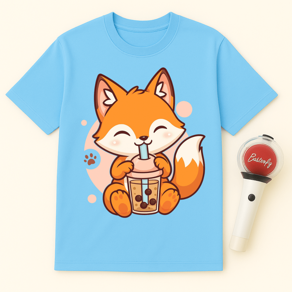 BUBBLE TEA FOX UNISEX T-SHIRT