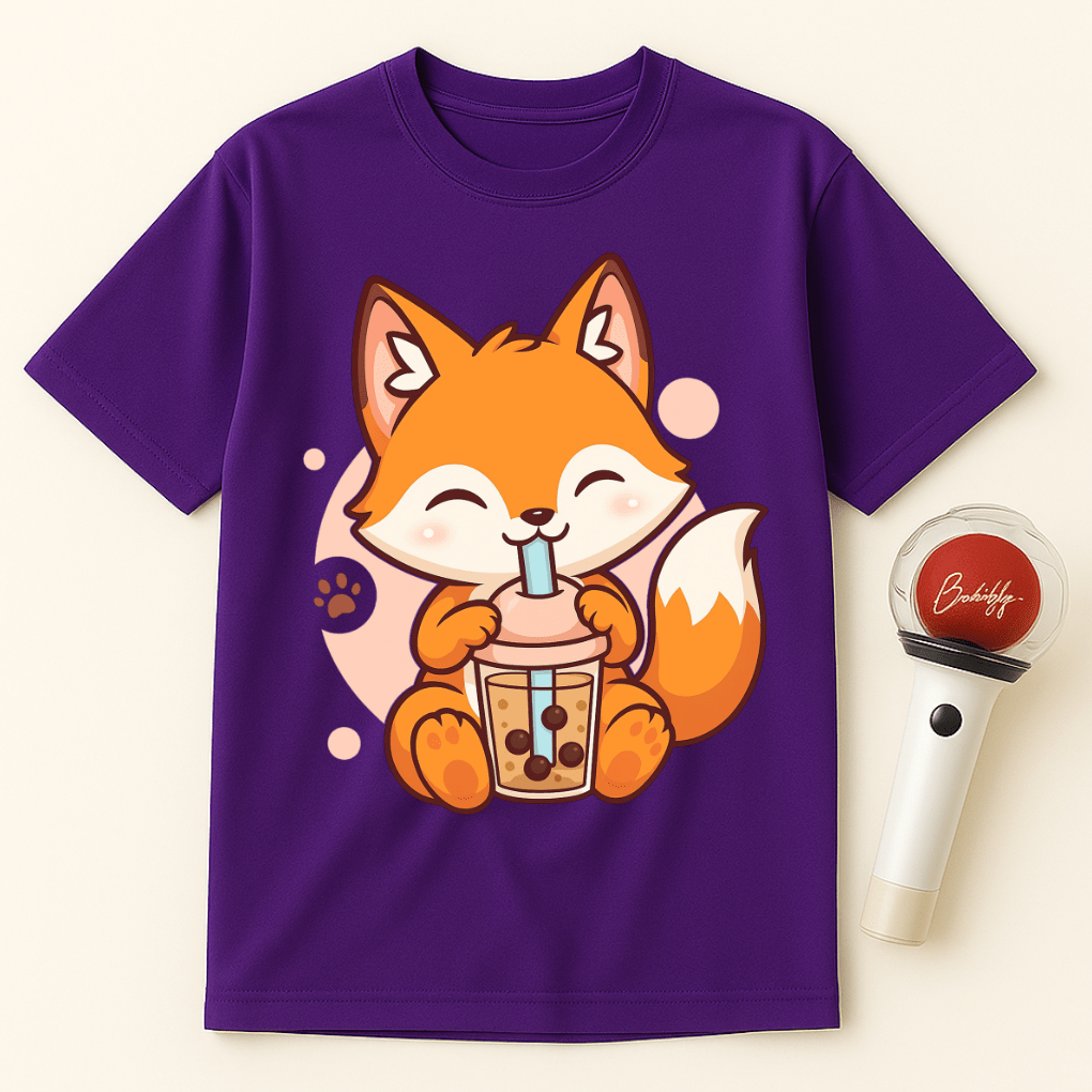 BUBBLE TEA FOX UNISEX T-SHIRT