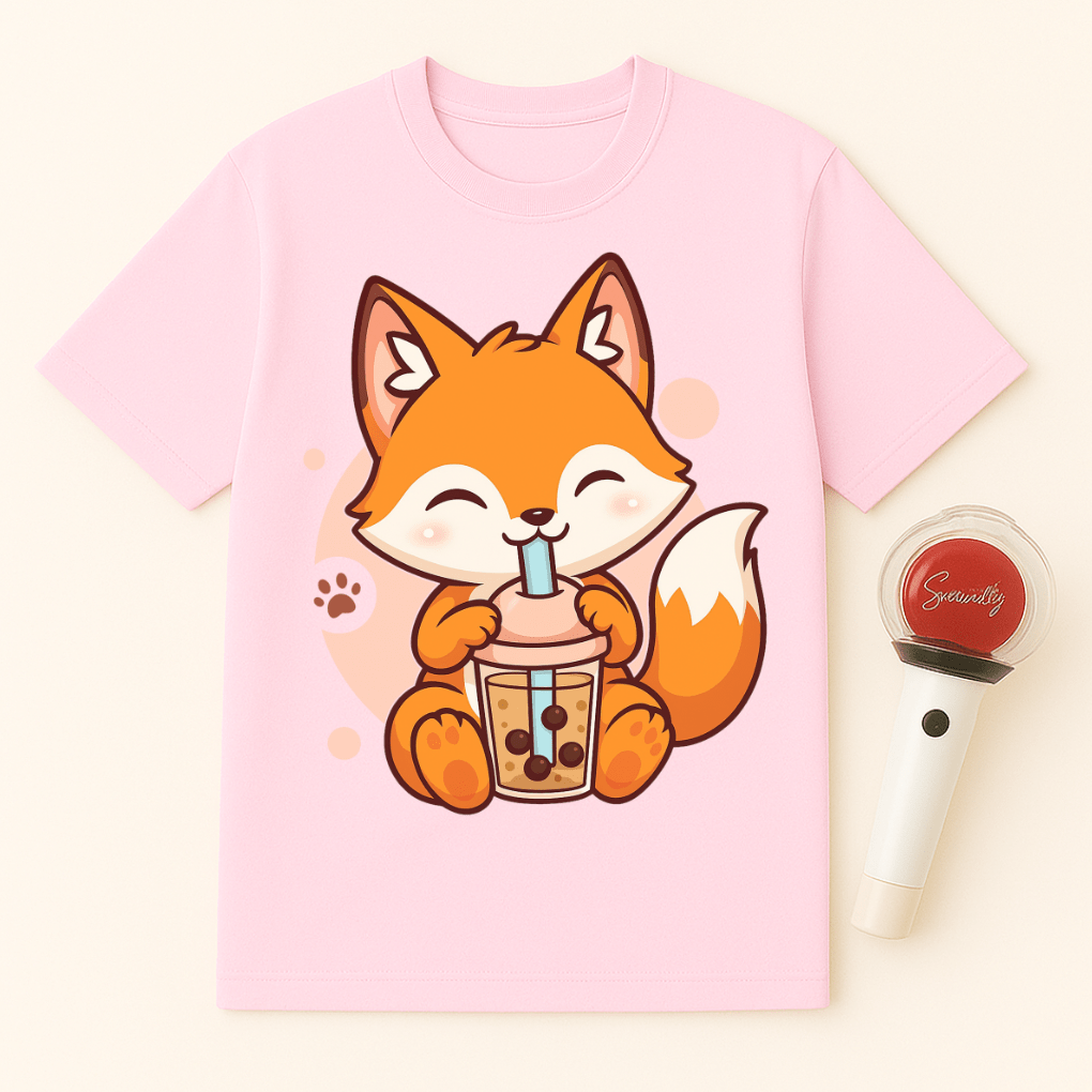 BUBBLE TEA FOX UNISEX T-SHIRT