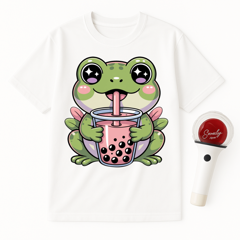 FROG DRINKING BOBA TEA UNISEX T-SHIRT