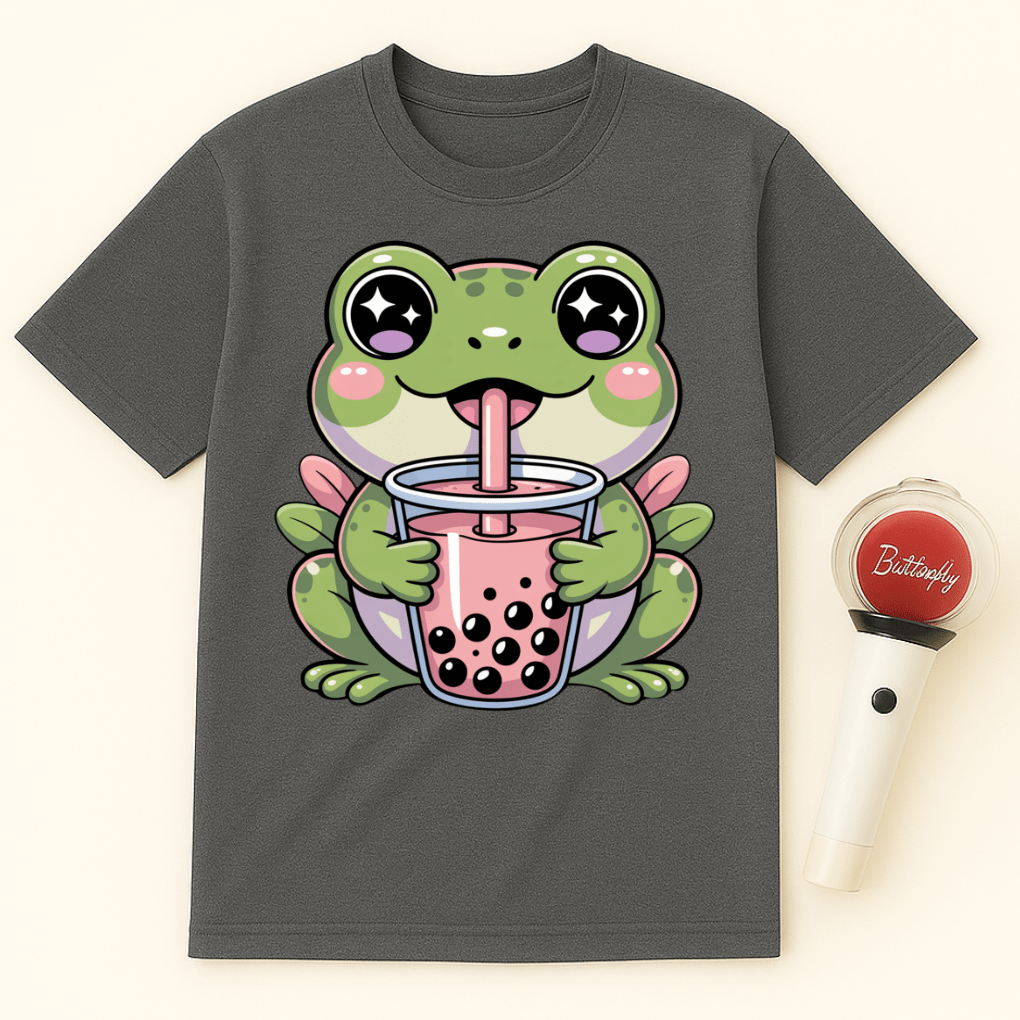 FROG DRINKING BOBA TEA UNISEX T-SHIRT