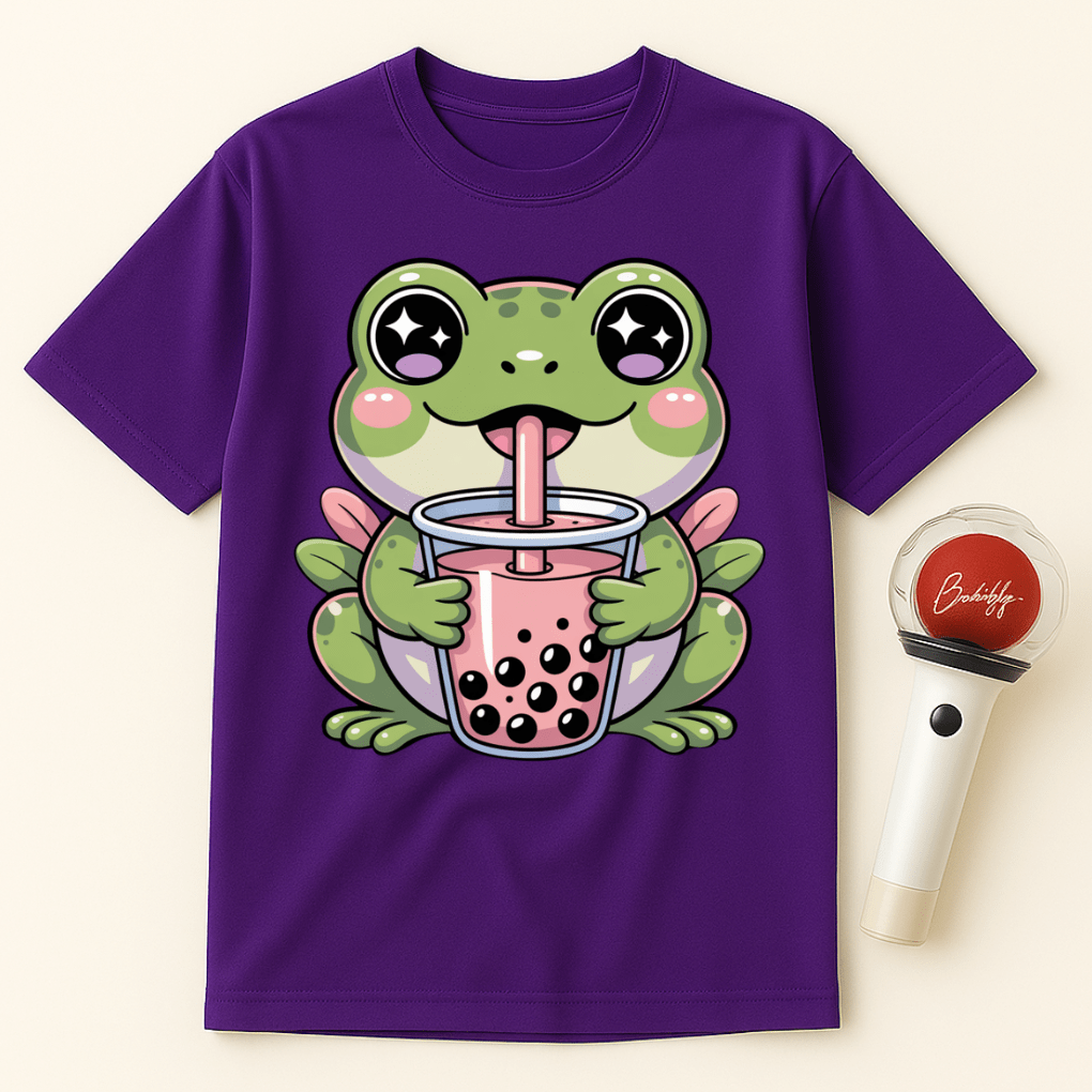 FROG DRINKING BOBA TEA UNISEX T-SHIRT