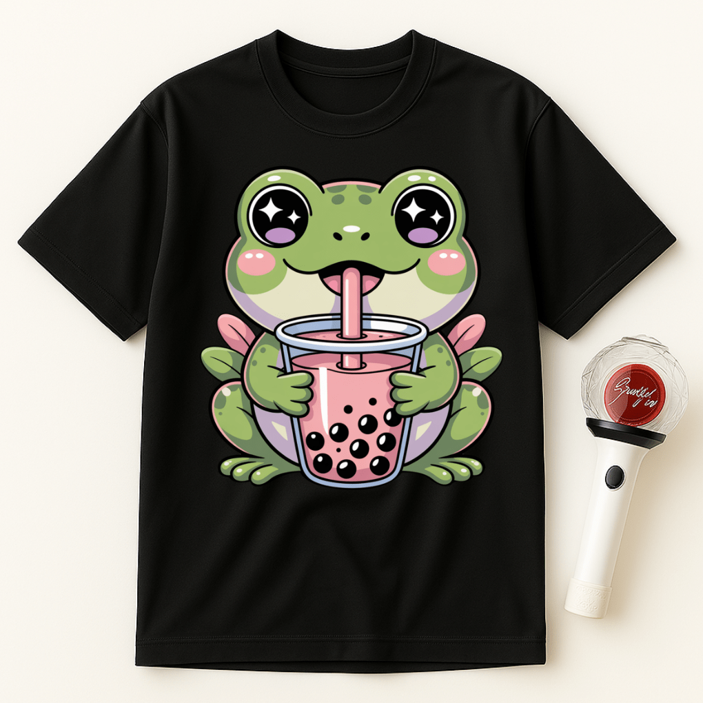 FROG DRINKING BOBA TEA UNISEX T-SHIRT