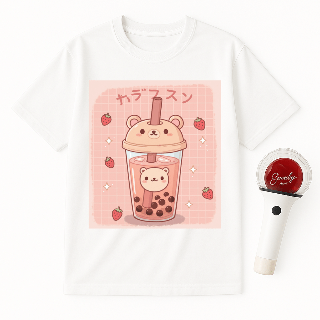 STRAWBERRY BOBA BEAR UNISEX T-SHIRT