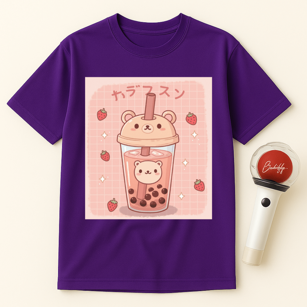 STRAWBERRY BOBA BEAR UNISEX T-SHIRT