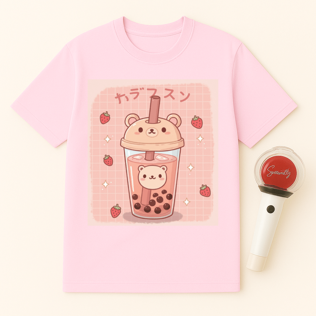 STRAWBERRY BOBA BEAR UNISEX T-SHIRT