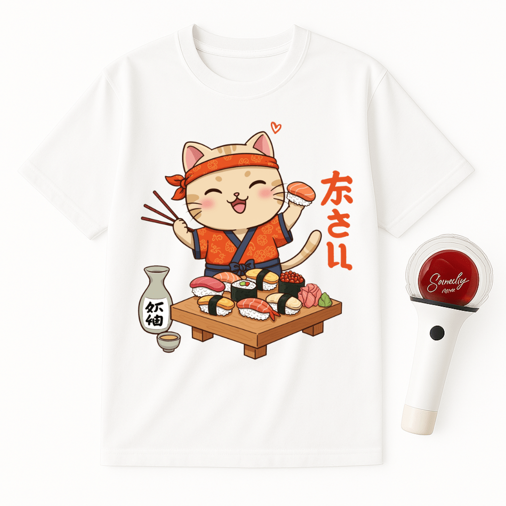 SUSHI CHEF CAT UNISEX T-SHIRT
