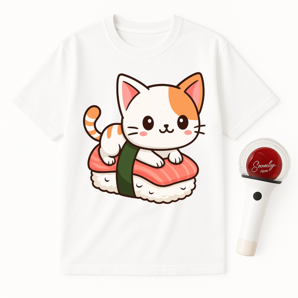 KAWAII SUSHI CAT ROLL UNISEX T-SHIRT