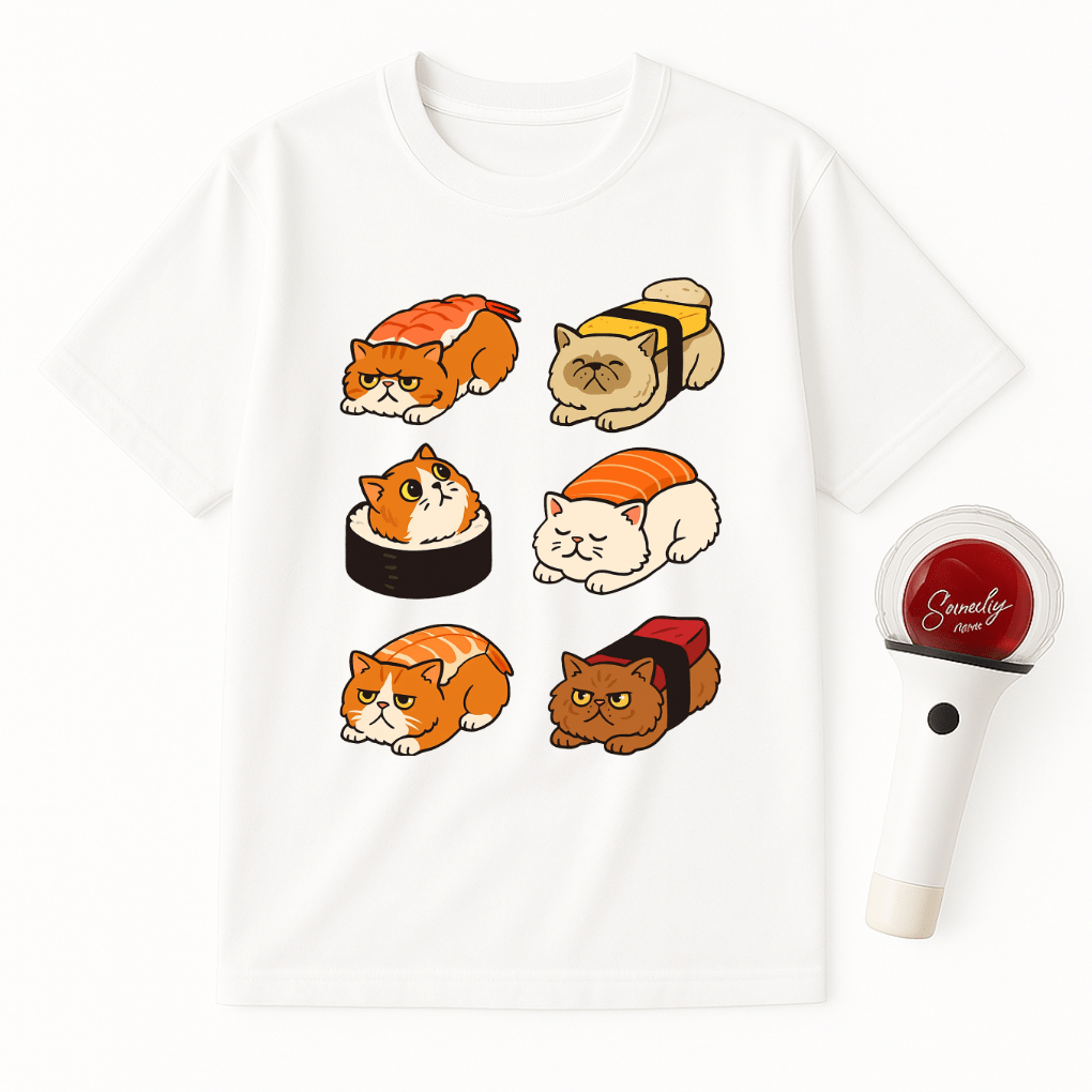 GRUMPY SUSHI CATS UNISEX T-SHIRT